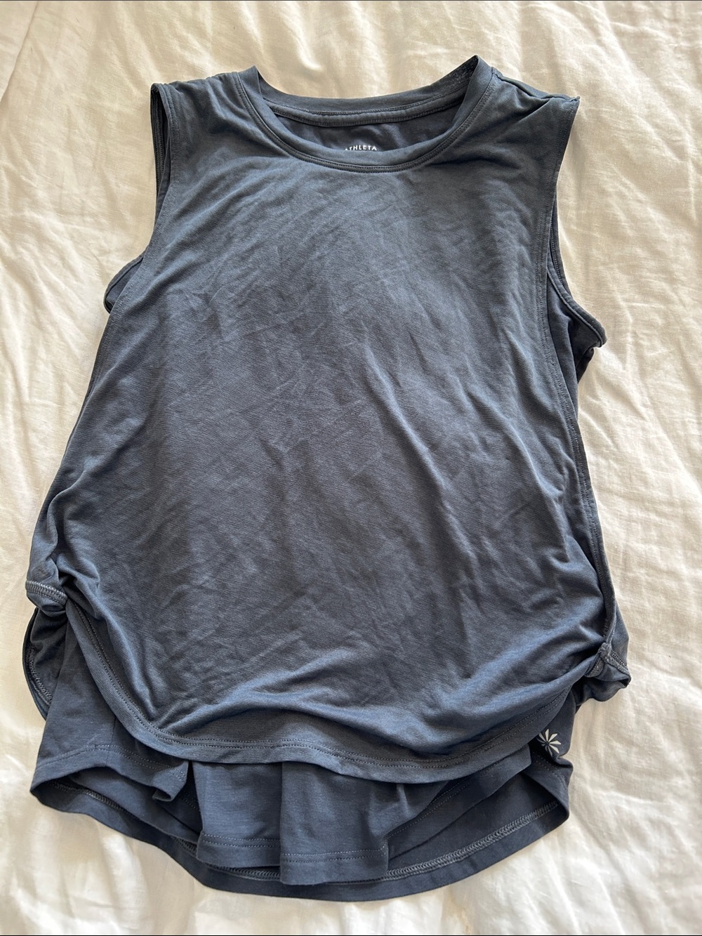 Athleta Girl Charcoal Gray double layer Sleeveless Tank with Side